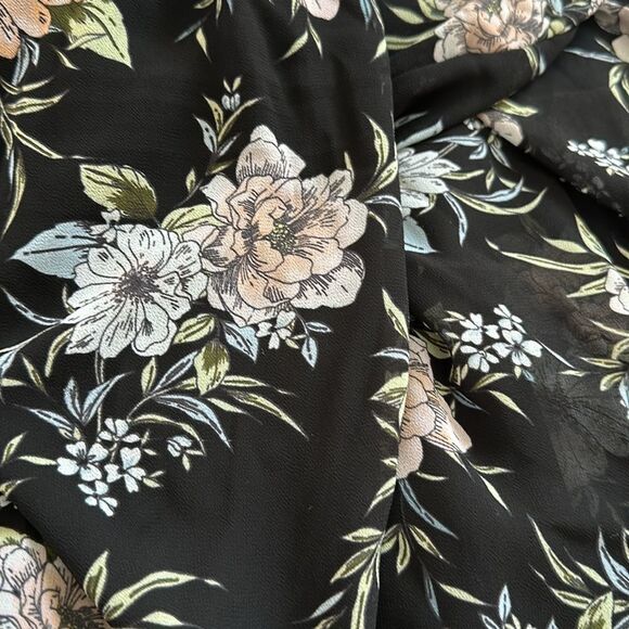 Torrid Floral Black Dress Sheer with Lining Plus Size 3 Keyhole Front and Back - Picture 9 of 11